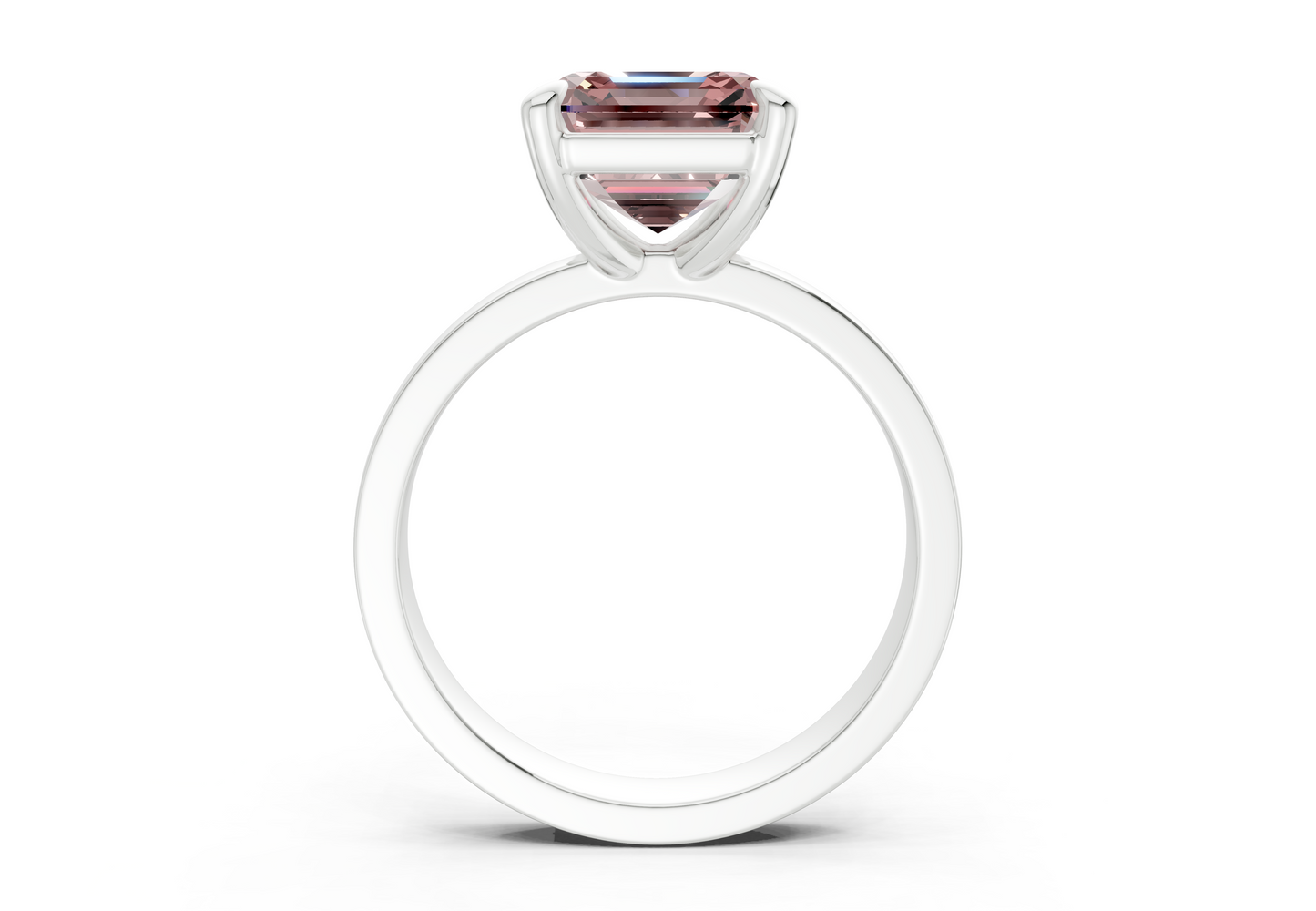 Aspen Pink Diamond Solitaire Asscher Cut 3mm Engagement Ring