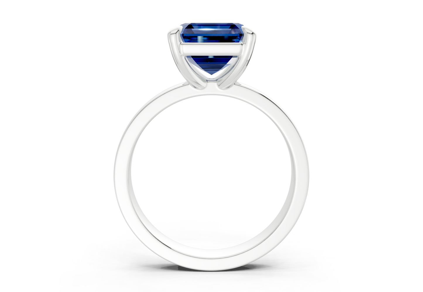 Aspen Sapphire Gemstone Solitaire Asscher Cut 3mm Engagement Ring
