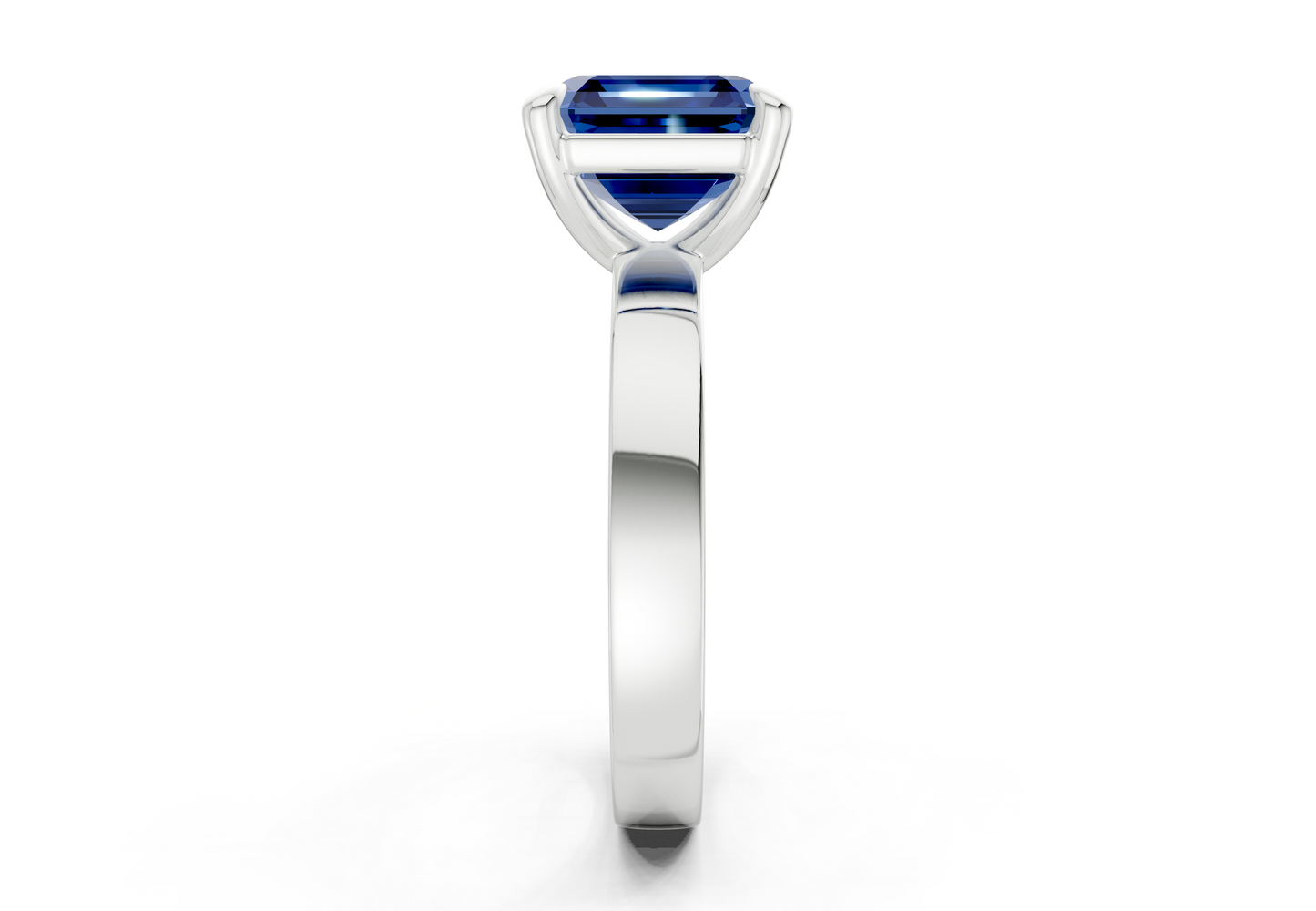 Aspen Sapphire Gemstone Solitaire Asscher Cut 3mm Engagement Ring
