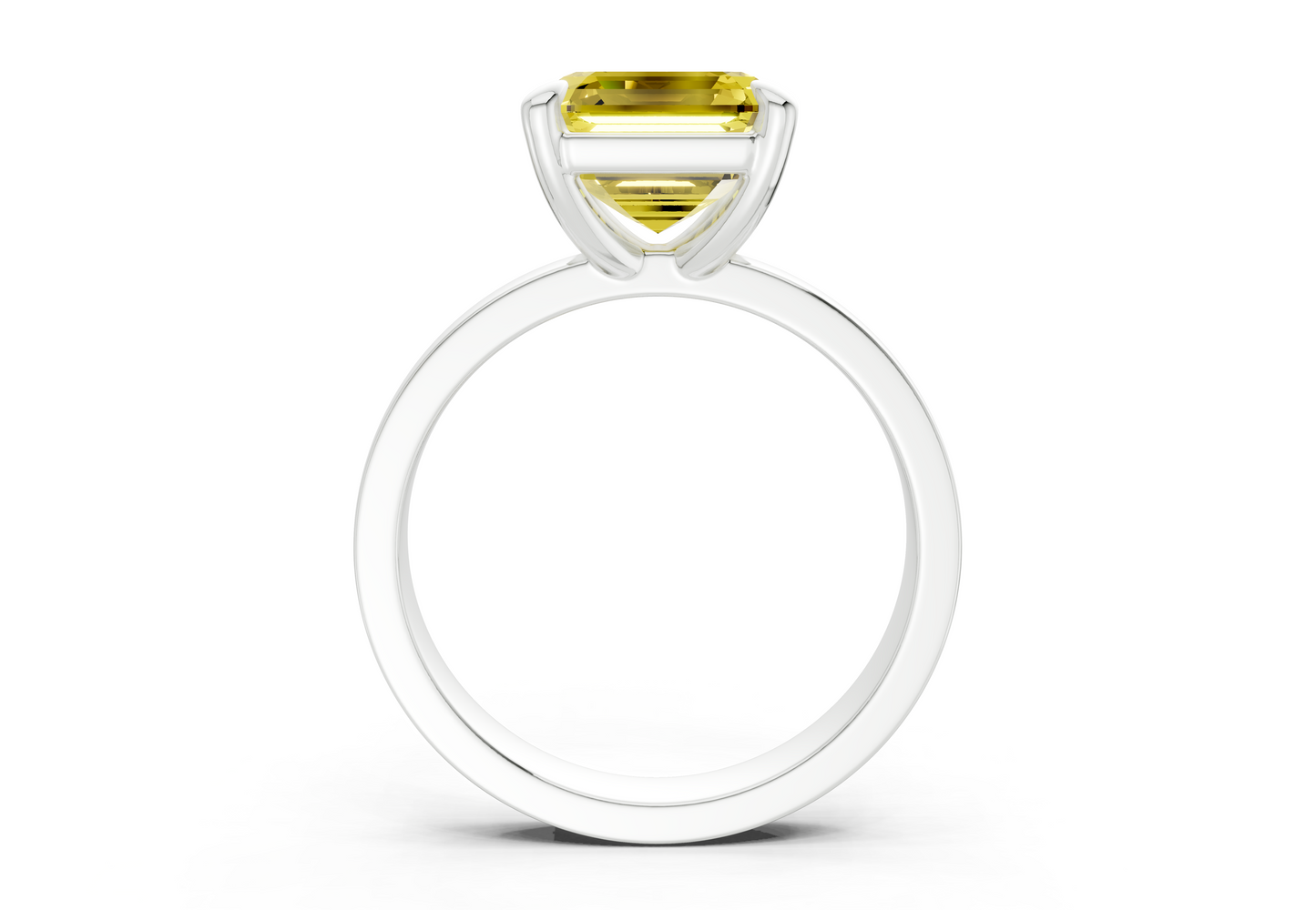 Aspen Yellow Diamond Solitaire Asscher Cut 3mm Engagement Ring