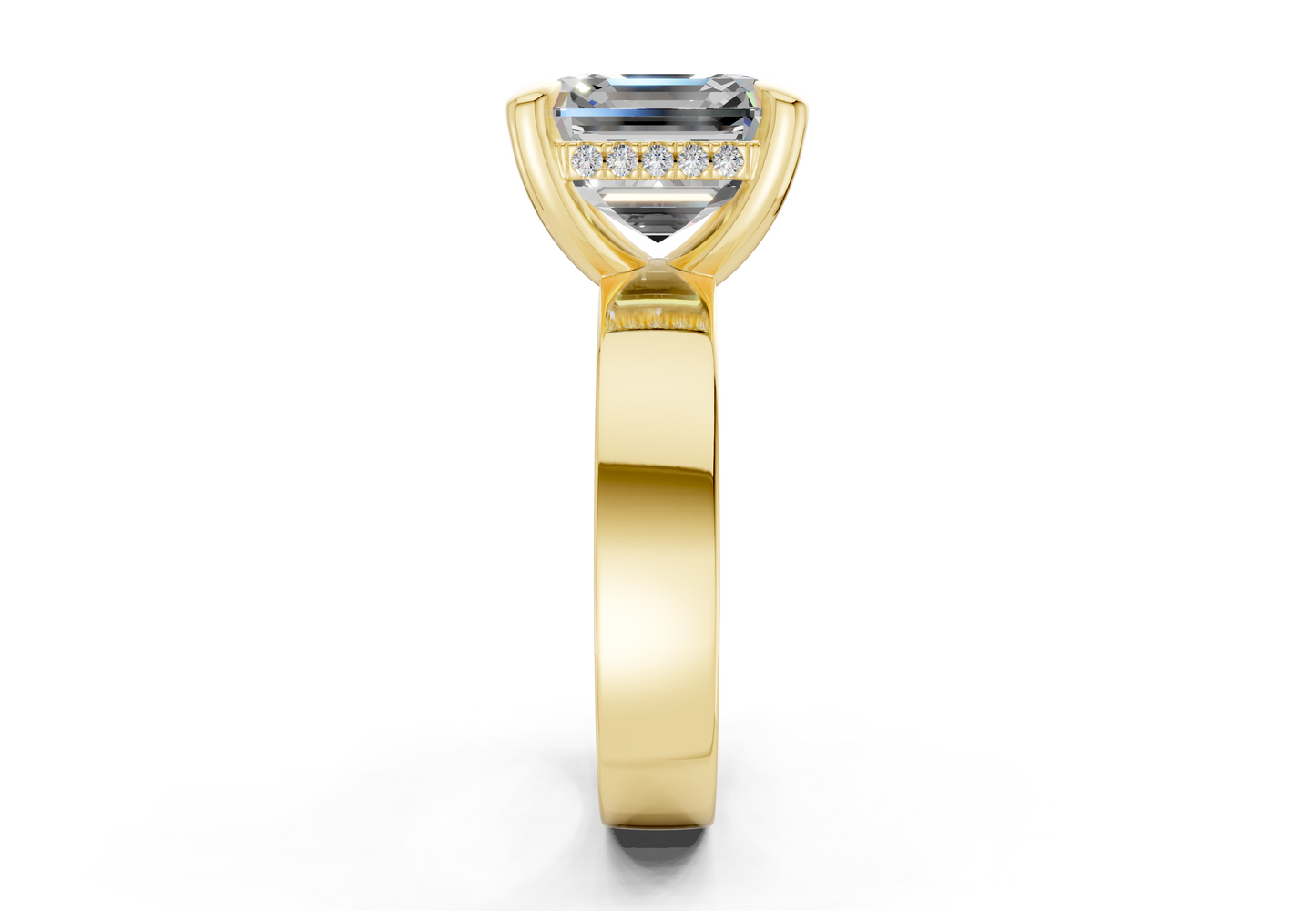 Echo Diamond Solitaire Asscher Cut 4mm Engagement Ring