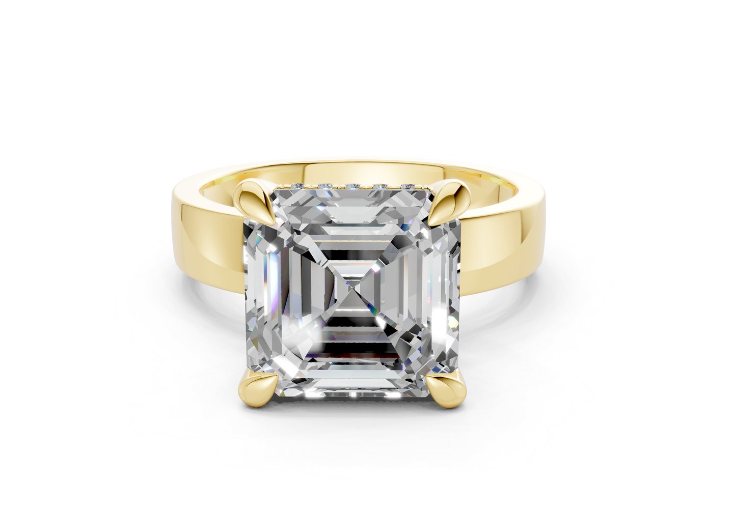 Echo Diamond Solitaire Asscher Cut 4mm Engagement Ring