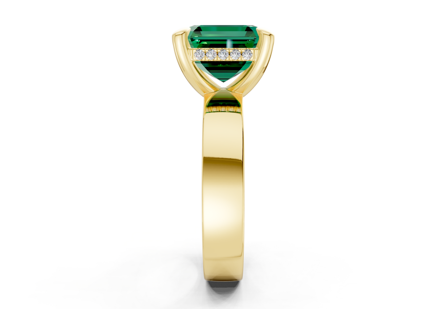 Echo Emerald Gemstone Solitaire Asscher Cut 4mm Engagement Ring