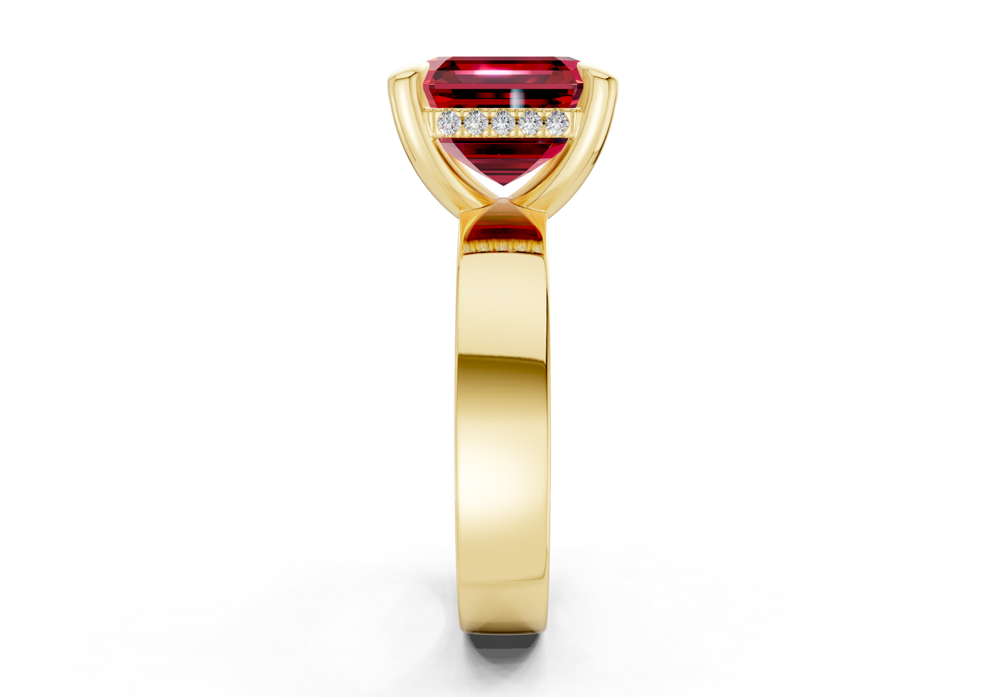 Echo Ruby Gemstone Solitaire Asscher Cut 4mm Engagement Ring