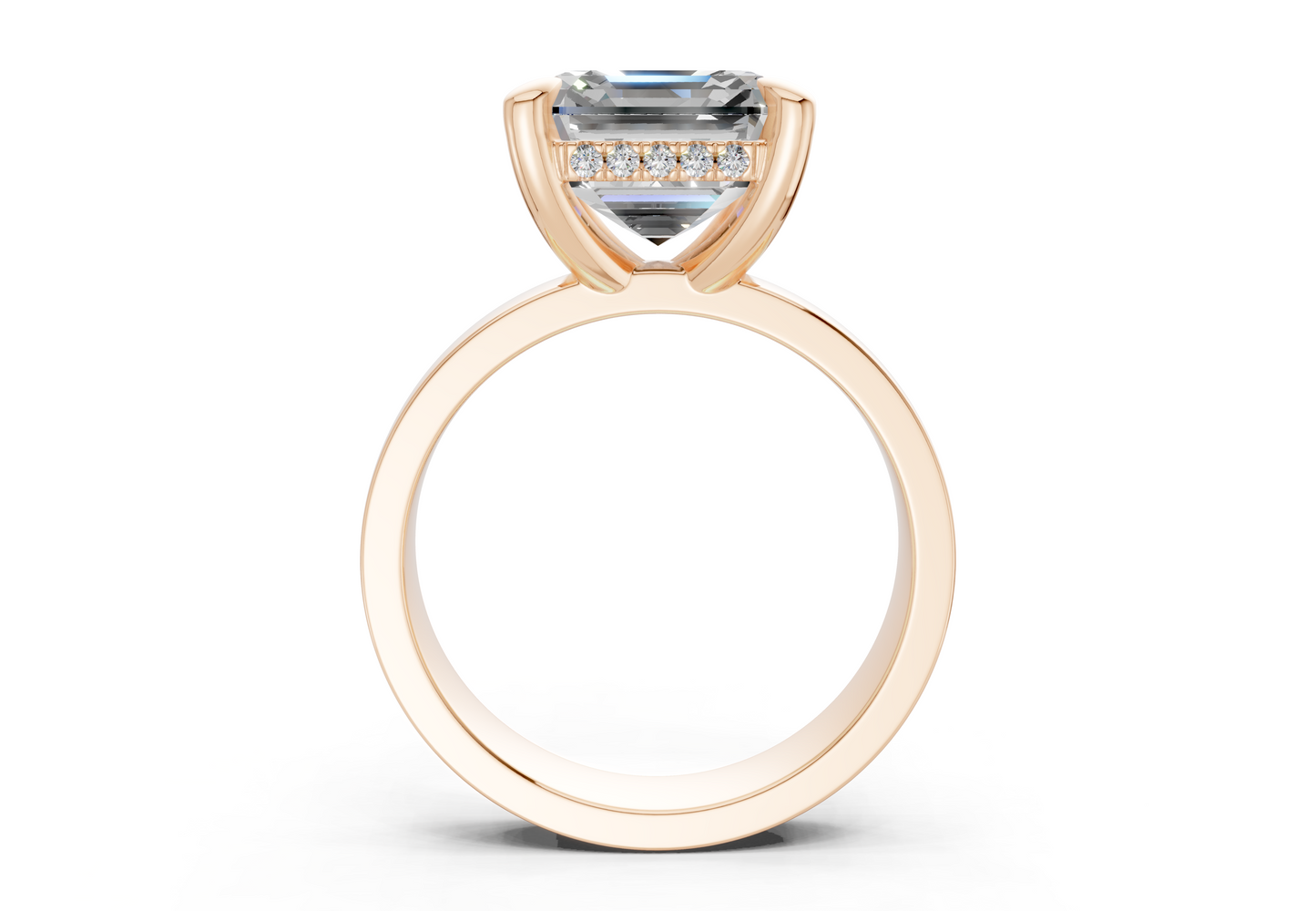 Echo Diamond Solitaire Asscher Cut 4mm Engagement Ring