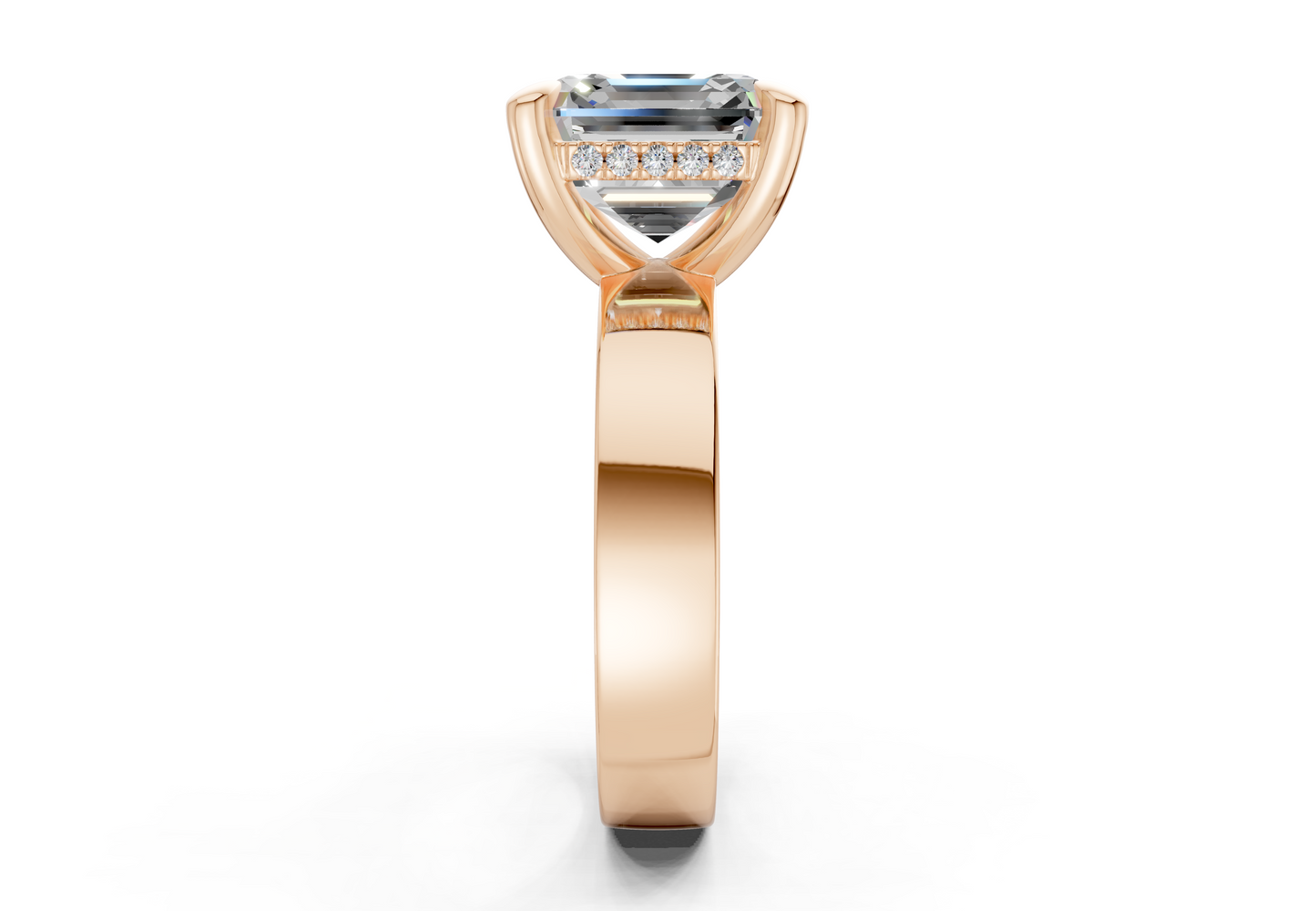 Echo Diamond Solitaire Asscher Cut 4mm Engagement Ring