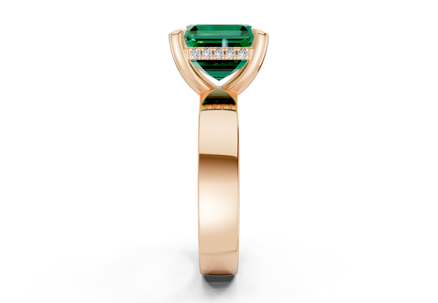 Echo Emerald Gemstone Solitaire Asscher Cut 4mm Engagement Ring
