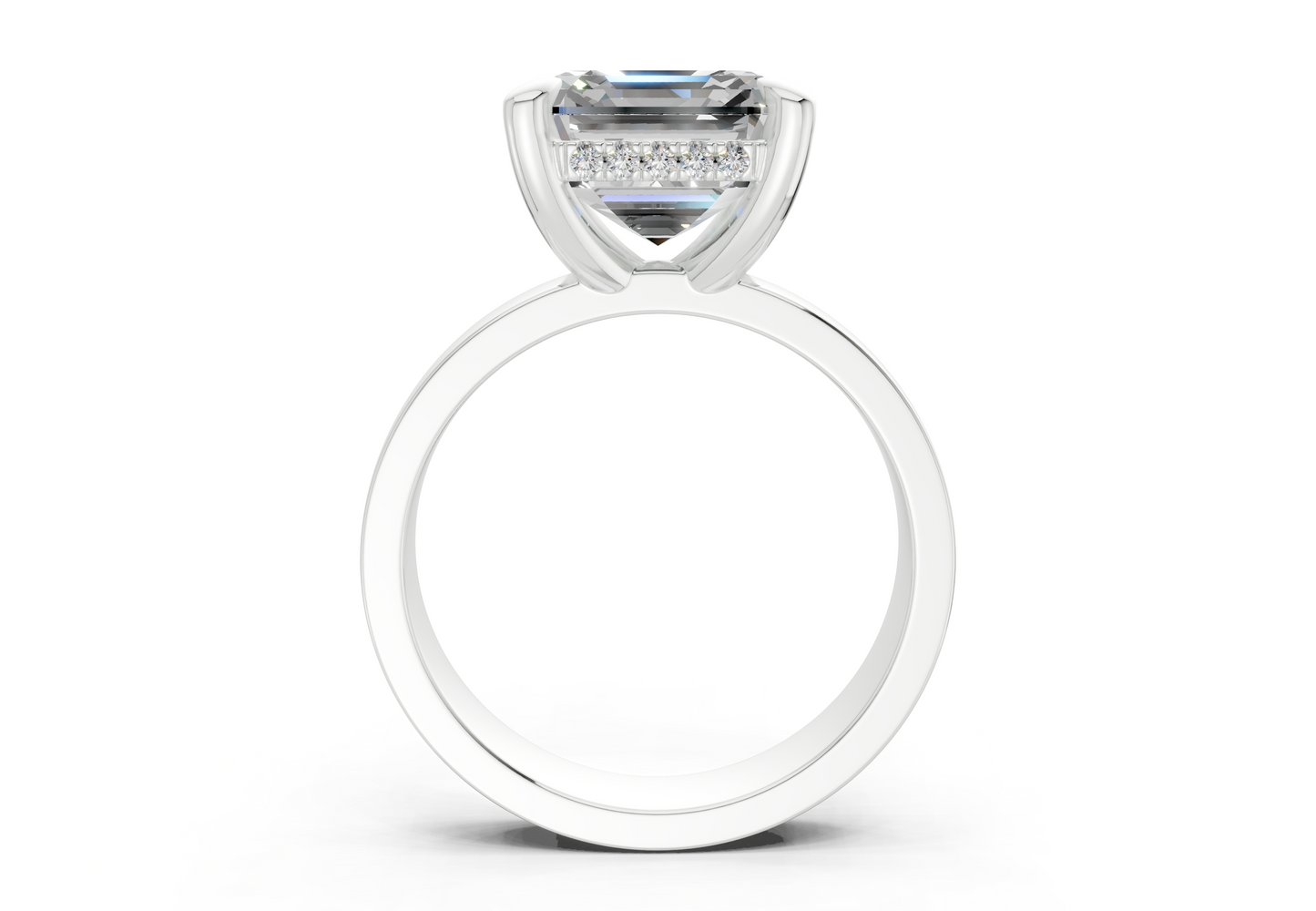 Echo Diamond Solitaire Asscher Cut 4mm Engagement Ring