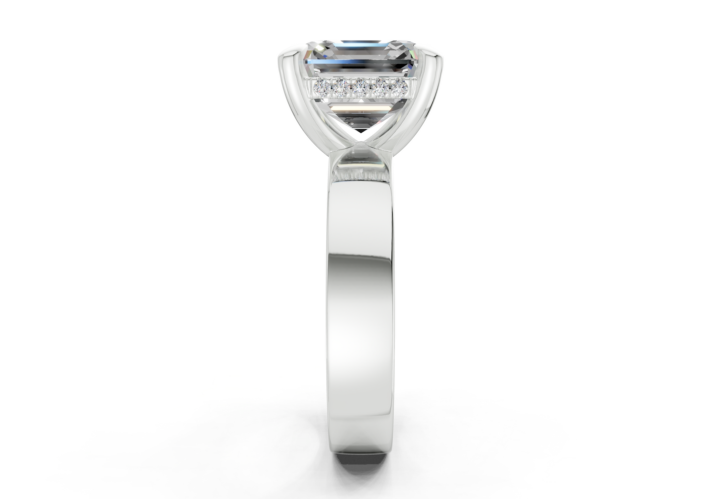 Echo Diamond Solitaire Asscher Cut 4mm Engagement Ring