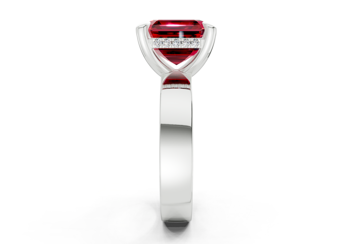 Echo Ruby Gemstone Solitaire Asscher Cut 4mm Engagement Ring