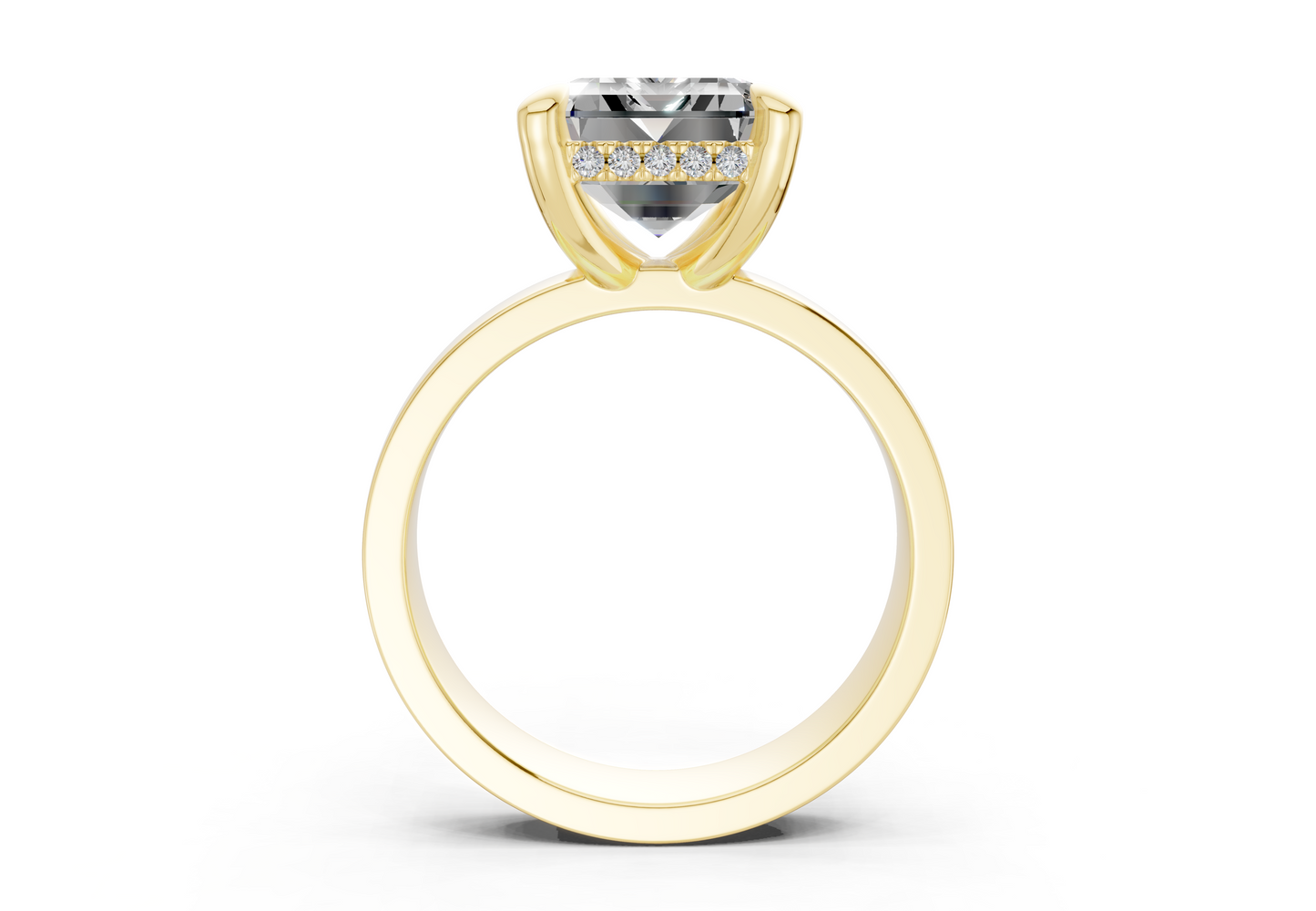 Echo Diamond Solitaire Emerald Cut 4mm Engagement Ring