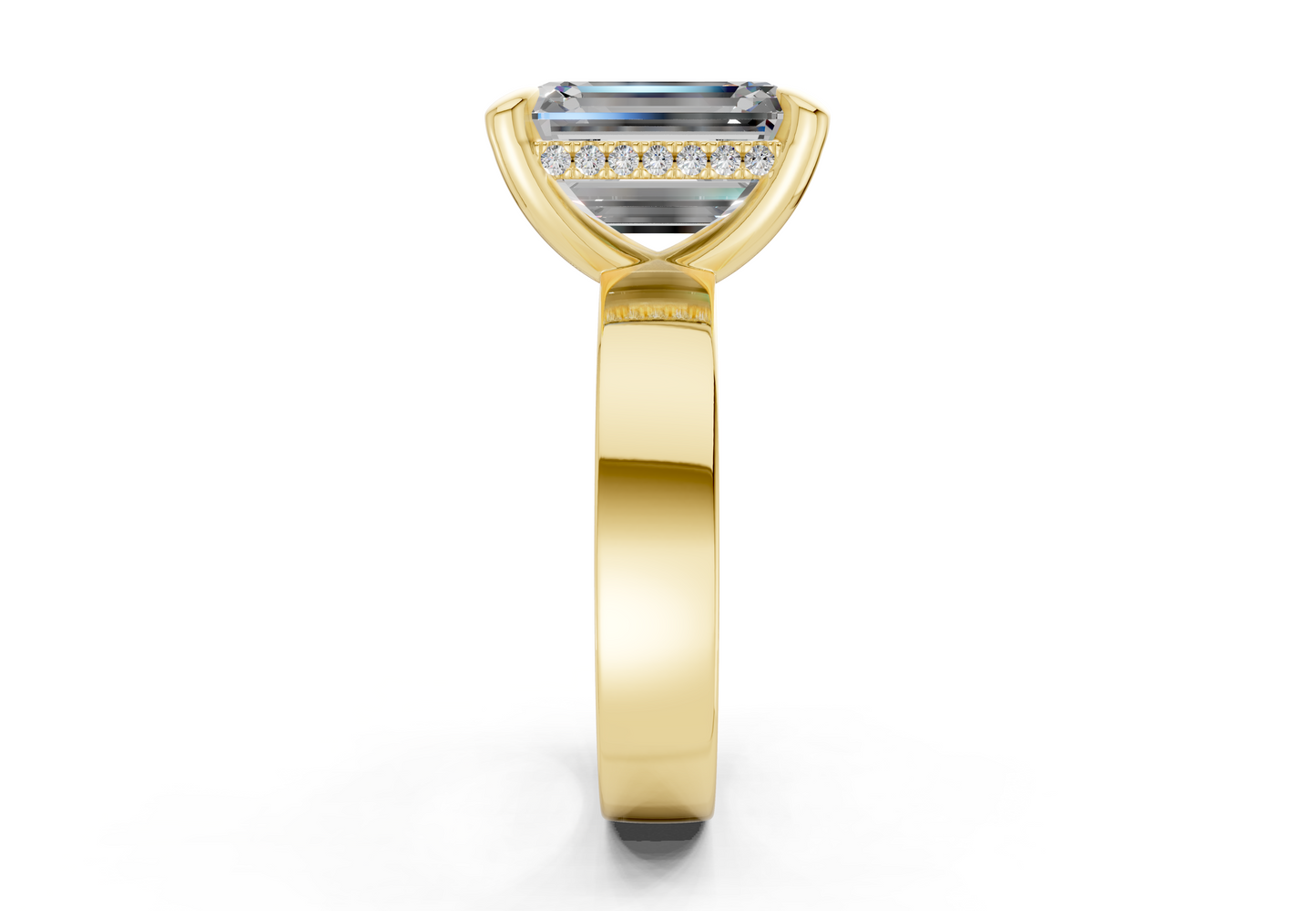 Echo Diamond Solitaire Emerald Cut 4mm Engagement Ring