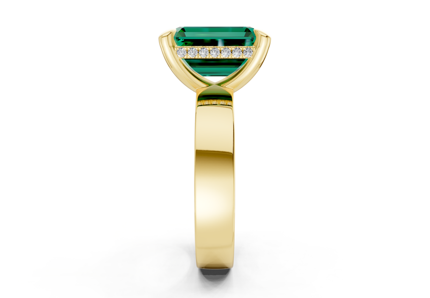 Echo Emerald Gemstone Solitaire Emerald Cut 4mm Engagement Ring