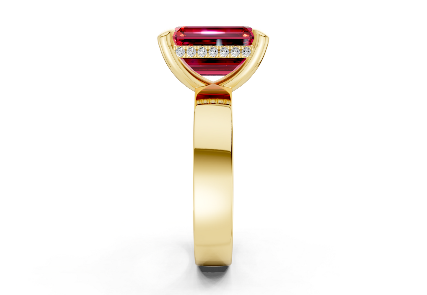 Echo Ruby Gemstone Solitaire Emerald Cut 4mm Engagement Ring