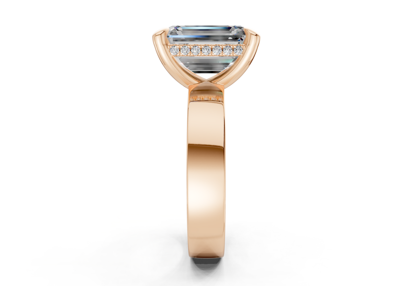 Echo Diamond Solitaire Emerald Cut 4mm Engagement Ring
