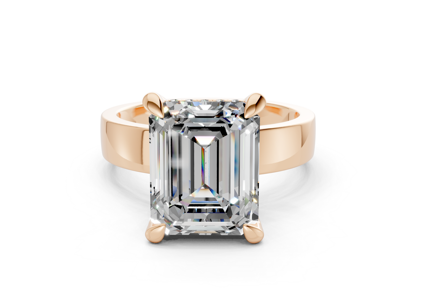 Echo Diamond Solitaire Emerald Cut 4mm Engagement Ring