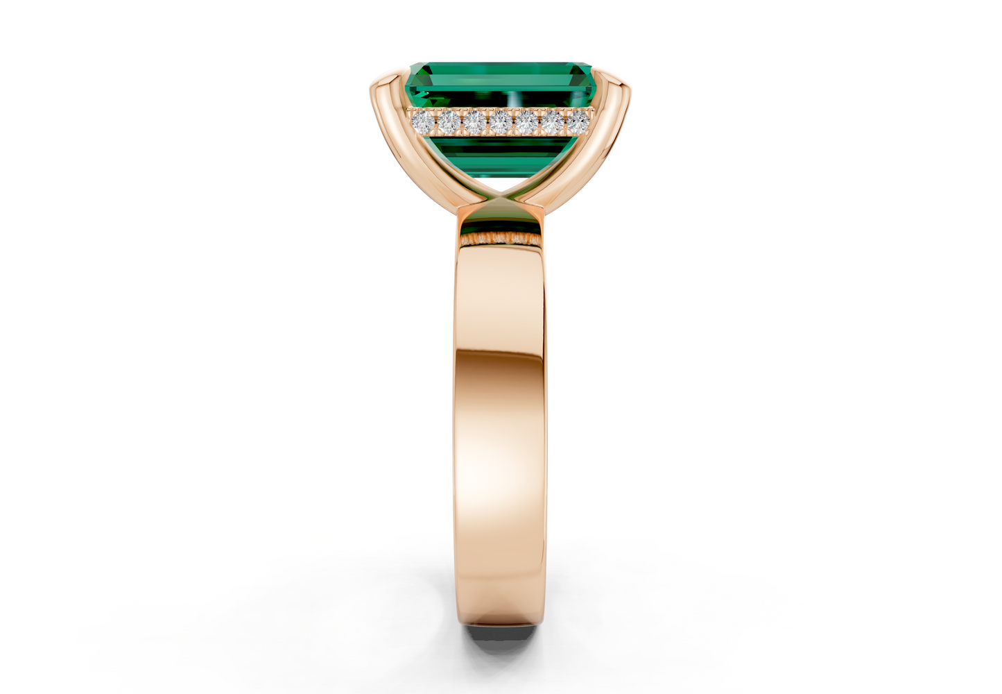 Echo Emerald Gemstone Solitaire Emerald Cut 4mm Engagement Ring