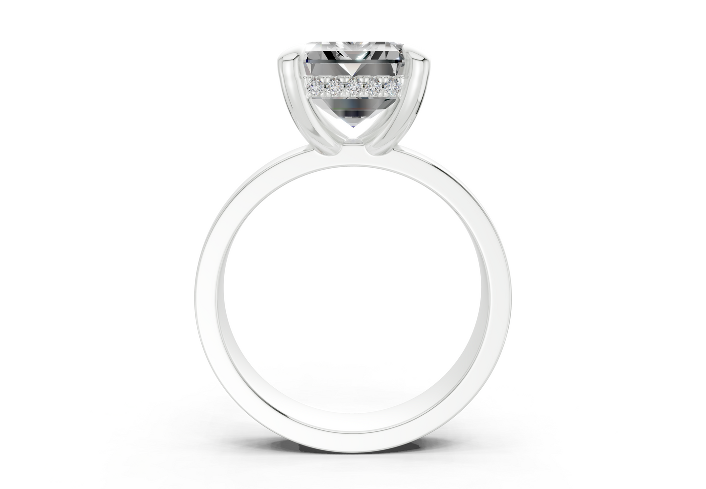 Echo Diamond Solitaire Emerald Cut 4mm Engagement Ring