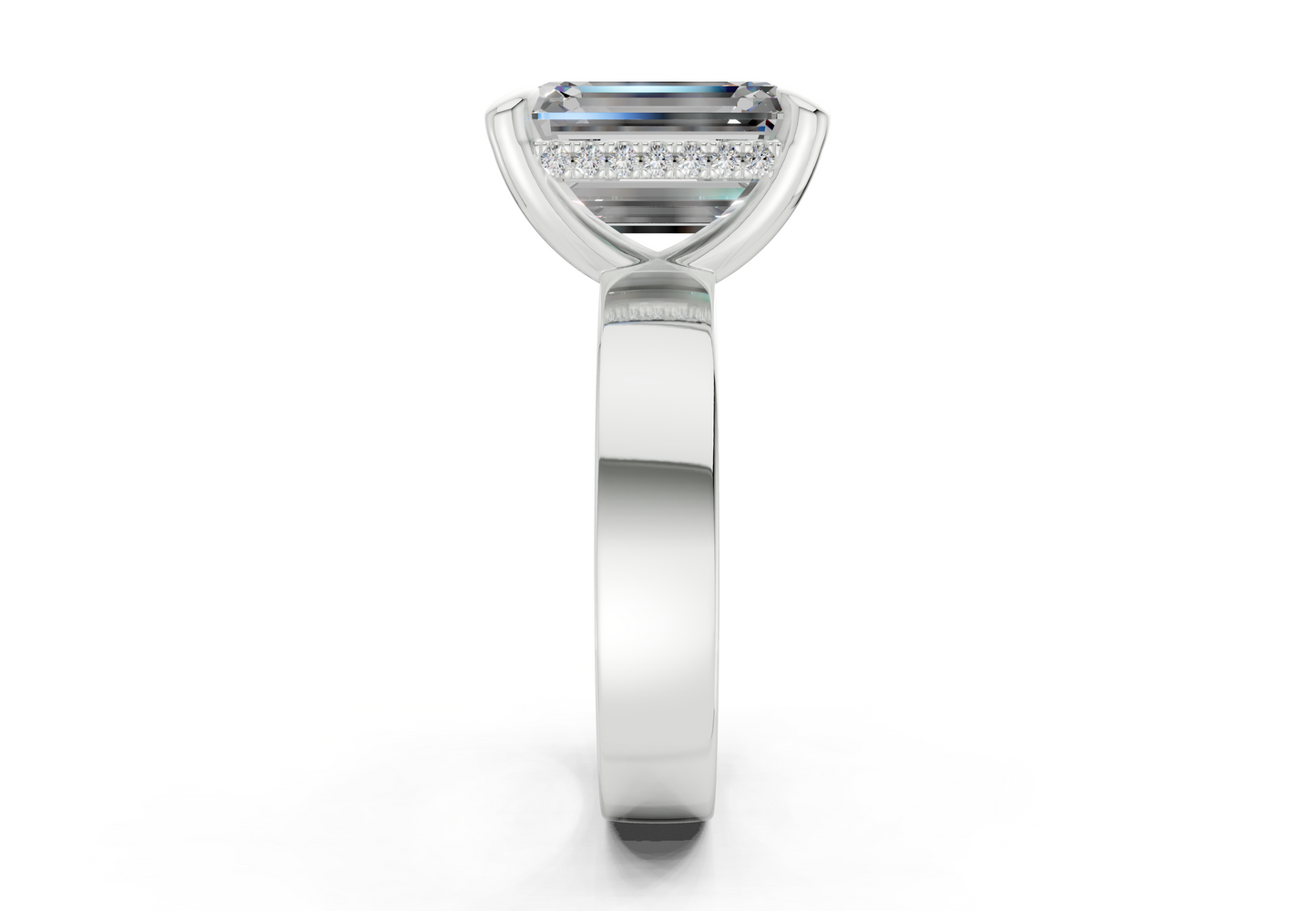 Echo Diamond Solitaire Emerald Cut 4mm Engagement Ring