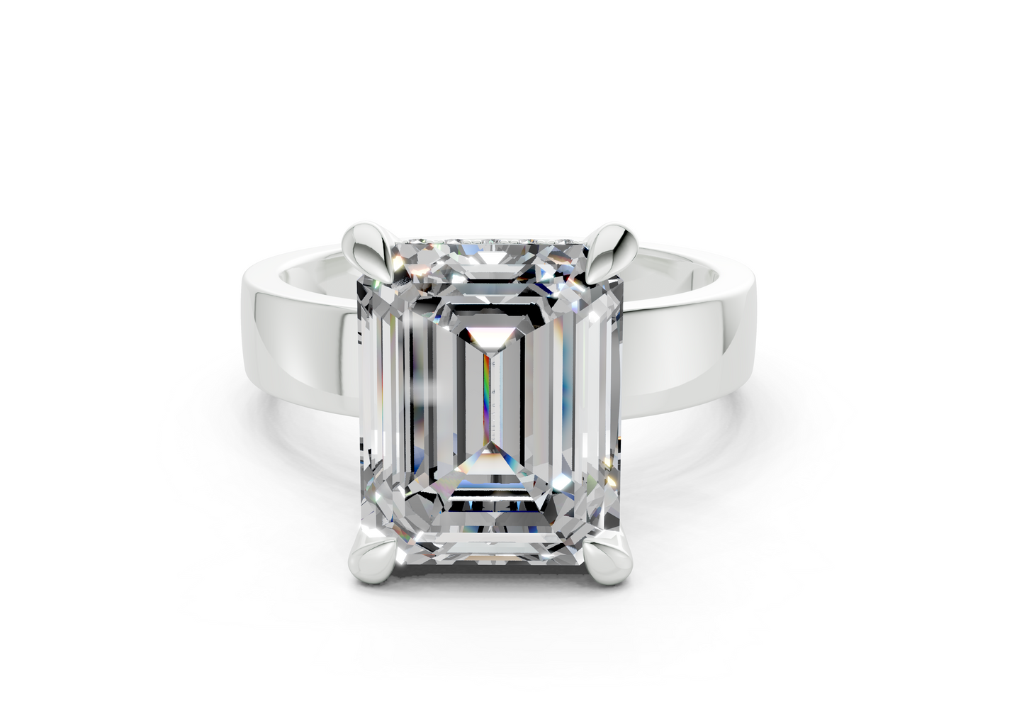 Echo Diamond Solitaire Emerald Cut 4mm Engagement Ring