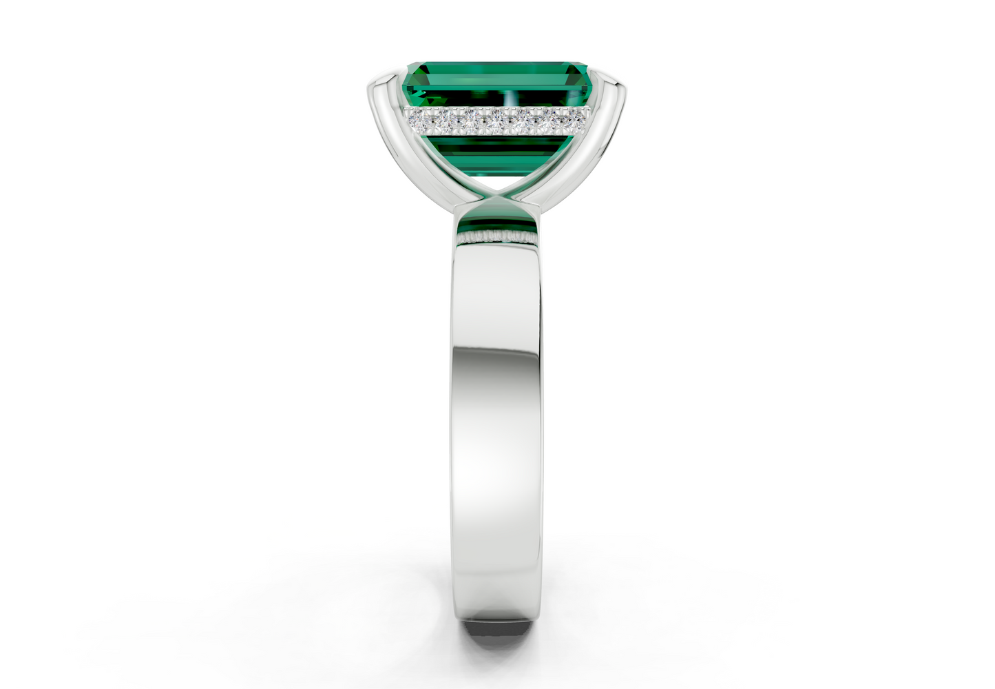 Echo Emerald Gemstone Solitaire Emerald Cut 4mm Engagement Ring