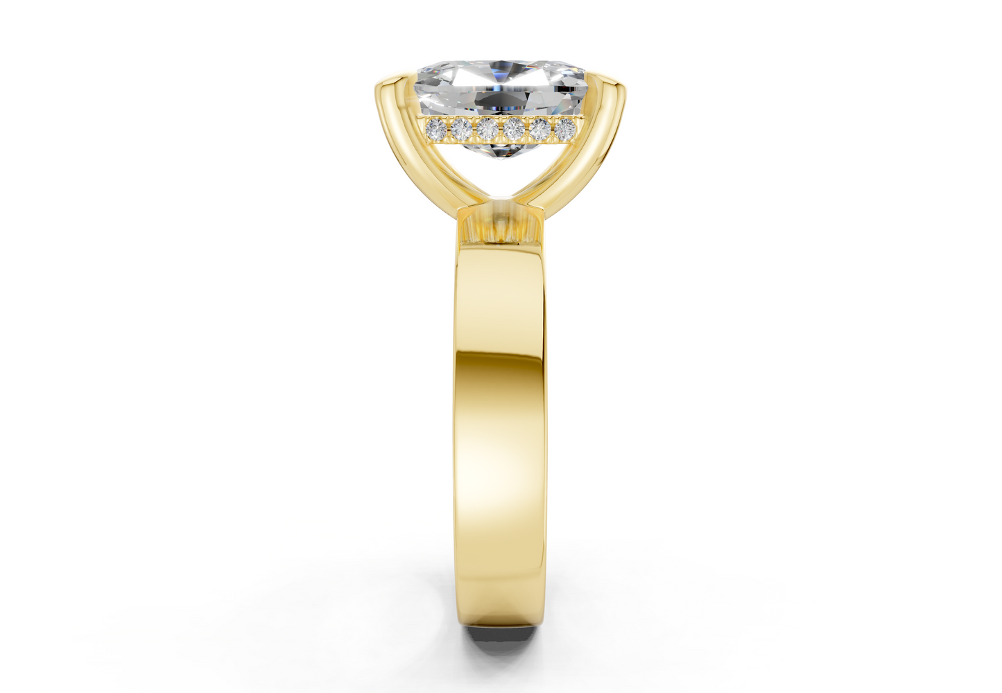 Echo Diamond Solitaire Elongated Cushion Cut 4mm Engagement Ring