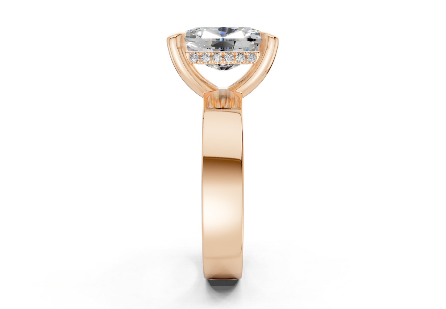 Echo Diamond Solitaire Elongated Cushion Cut 4mm Engagement Ring