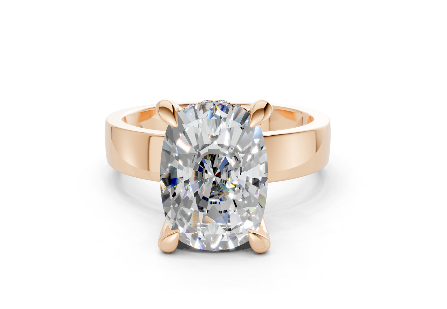 Echo Diamond Solitaire Elongated Cushion Cut 4mm Engagement Ring