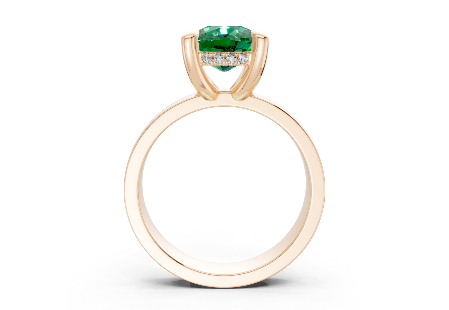 Echo Emerald Gemstone Solitaire Elongated Cushion Cut 4mm Engagement Ring