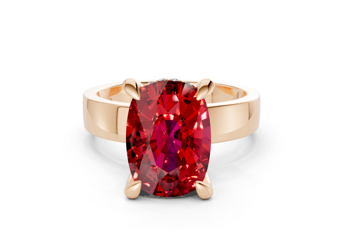 Echo Ruby Gemstone Solitaire Elongated Cushion Cut 4mm Engagement Ring