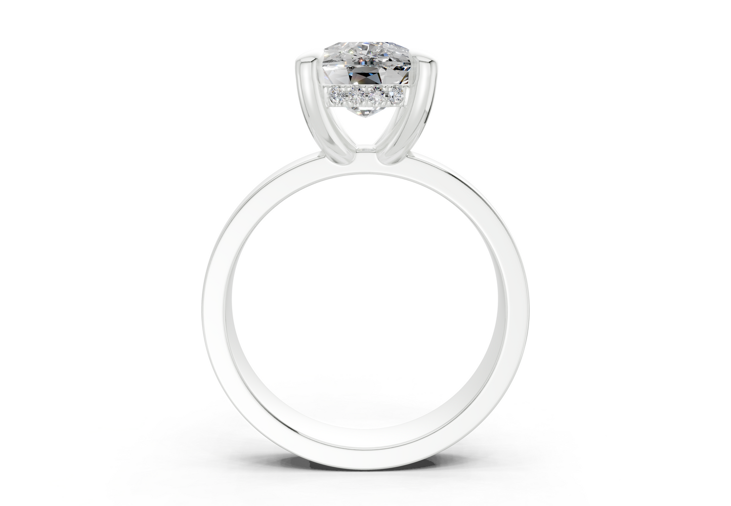 Echo Diamond Solitaire Elongated Cushion Cut 4mm Engagement Ring