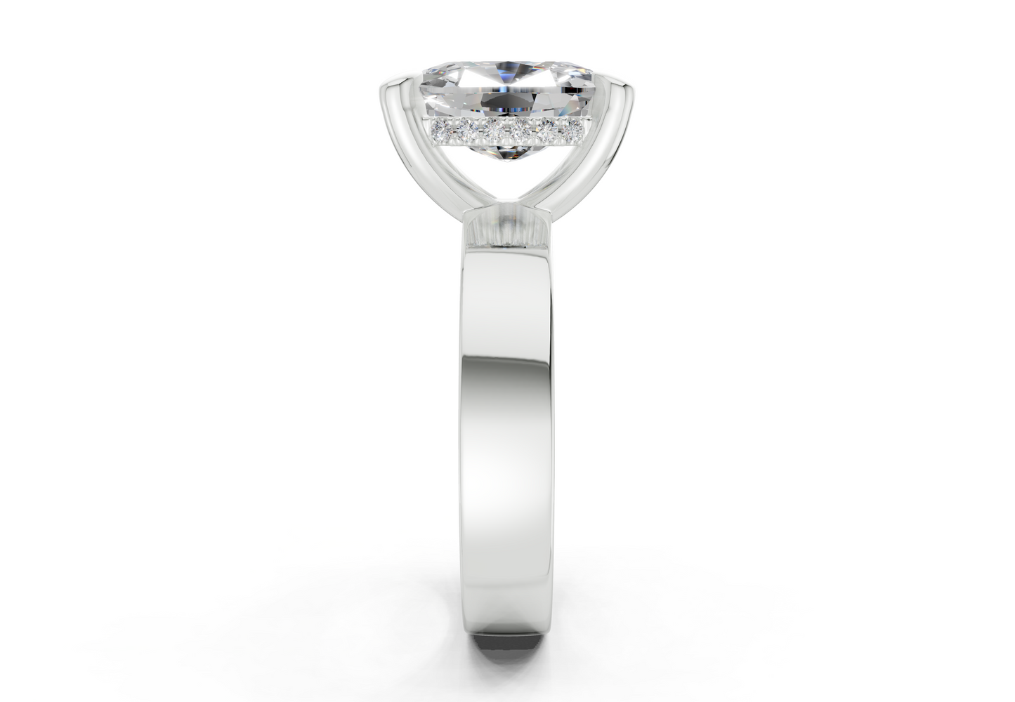 Echo Diamond Solitaire Elongated Cushion Cut 4mm Engagement Ring