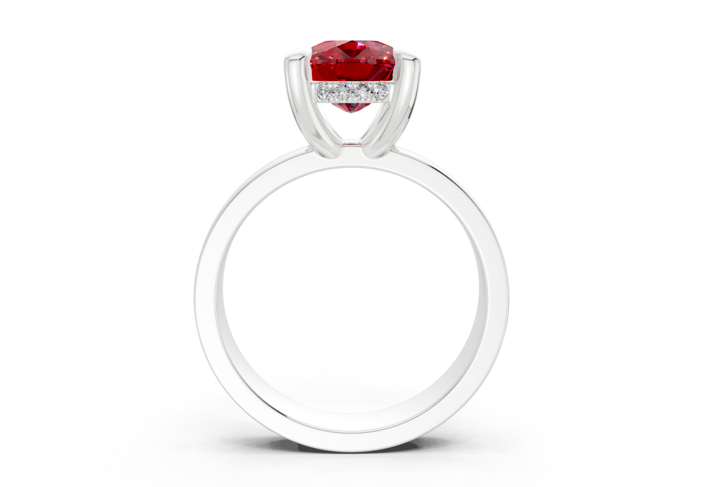 Echo Ruby Gemstone Solitaire Elongated Cushion Cut 4mm Engagement Ring