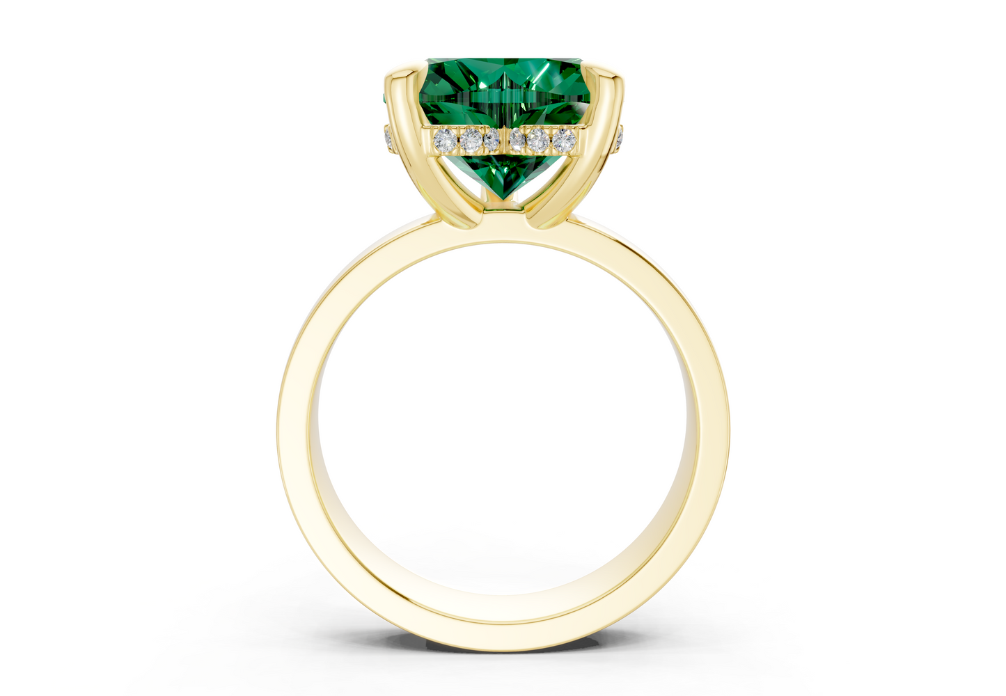 Echo Emerald Gemstone Solitaire Heart Cut 4mm Engagement Ring