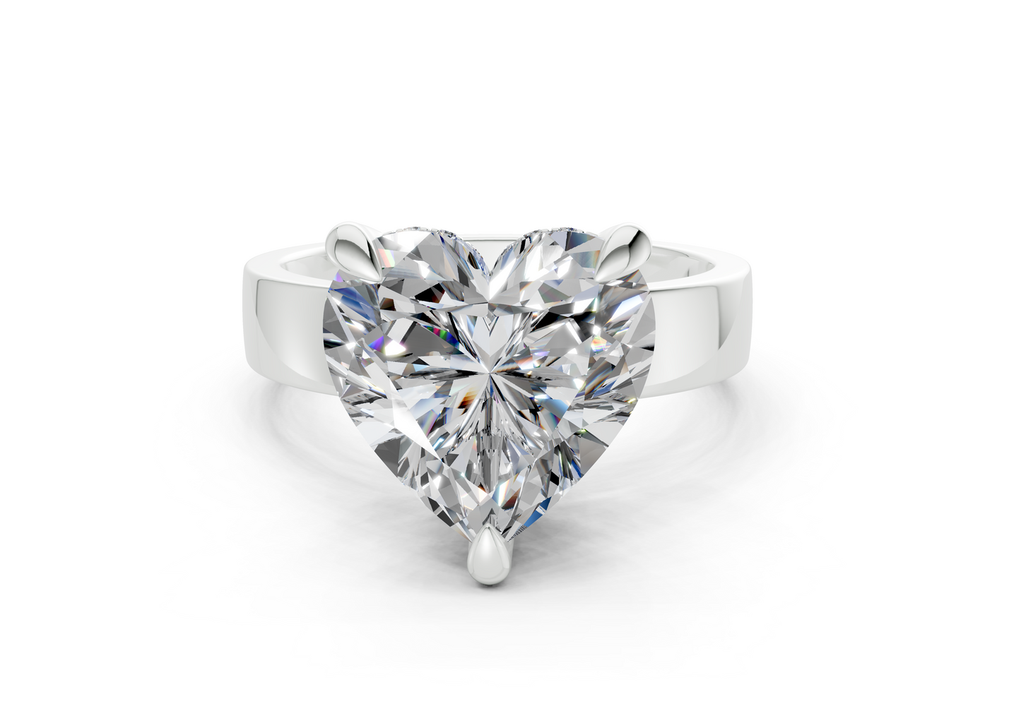 Echo Diamond Solitaire Heart Cut 4mm Engagement Ring