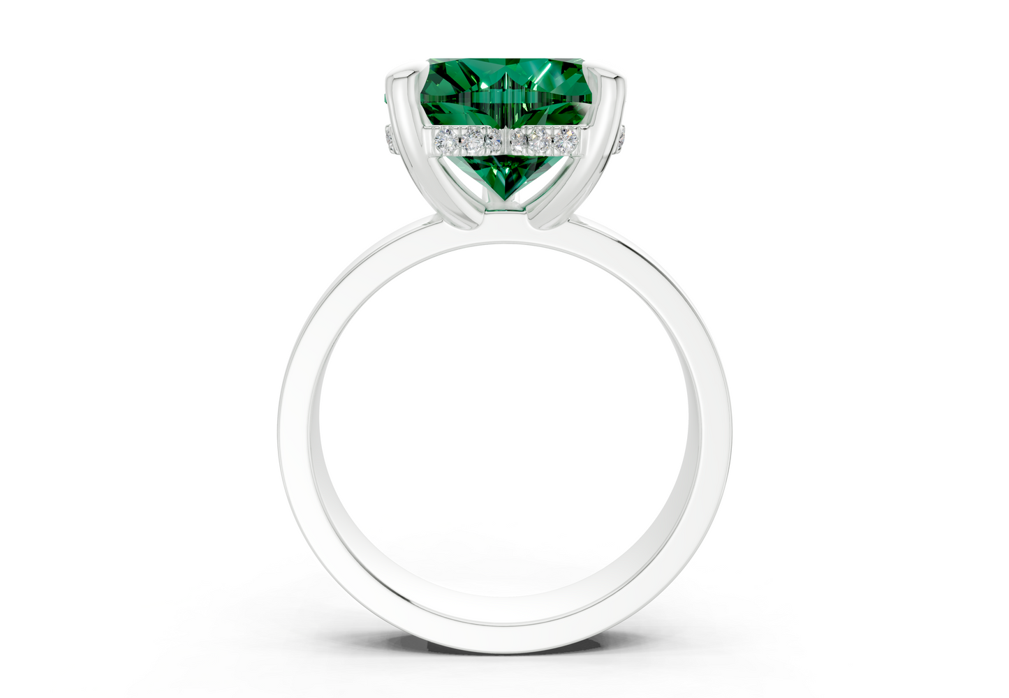 Echo Emerald Gemstone Solitaire Heart Cut 4mm Engagement Ring