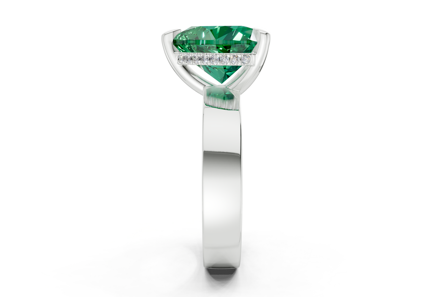 Echo Emerald Gemstone Solitaire Heart Cut 4mm Engagement Ring