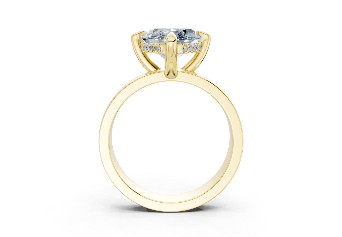 Echo Blue Diamond Solitaire Marquise Cut 4mm Engagement Ring