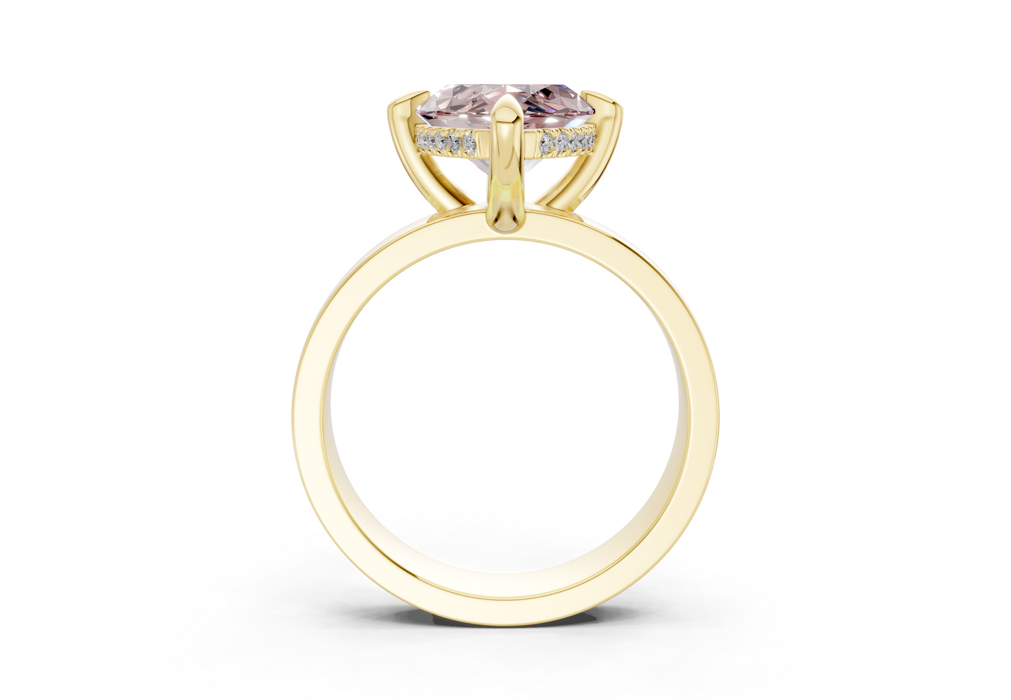 Echo Pink Diamond Solitaire Marquise Cut 4mm Engagement Ring