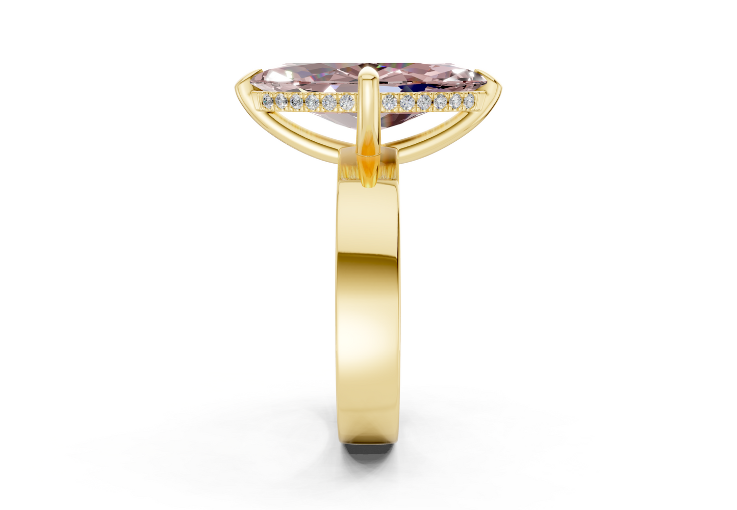 Echo Pink Diamond Solitaire Marquise Cut 4mm Engagement Ring
