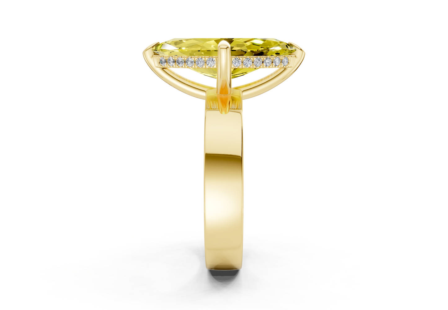 Echo Yellow Diamond Solitaire Marquise Cut 4mm Engagement Ring