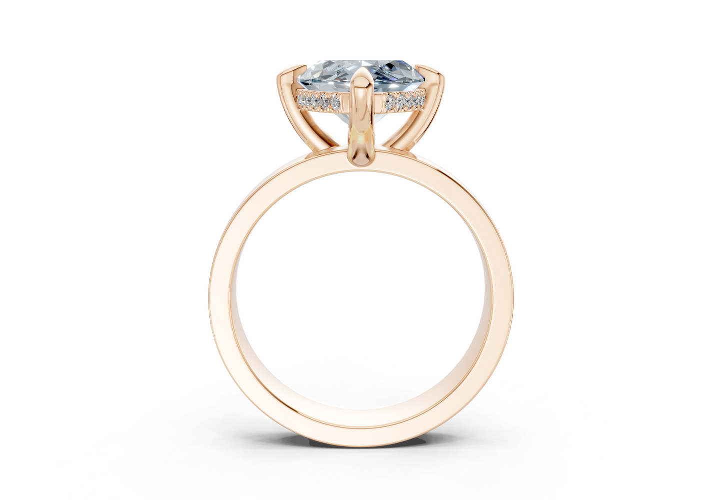 Echo Blue Diamond Solitaire Marquise Cut 4mm Engagement Ring