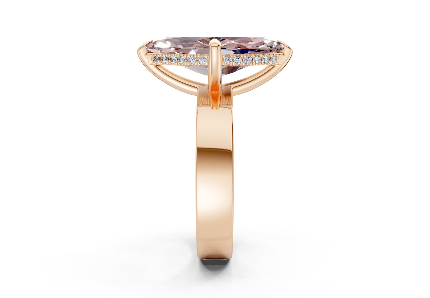 Echo Pink Diamond Solitaire Marquise Cut 4mm Engagement Ring