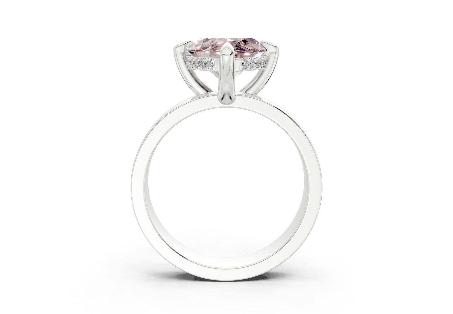 Echo Pink Diamond Solitaire Marquise Cut 4mm Engagement Ring