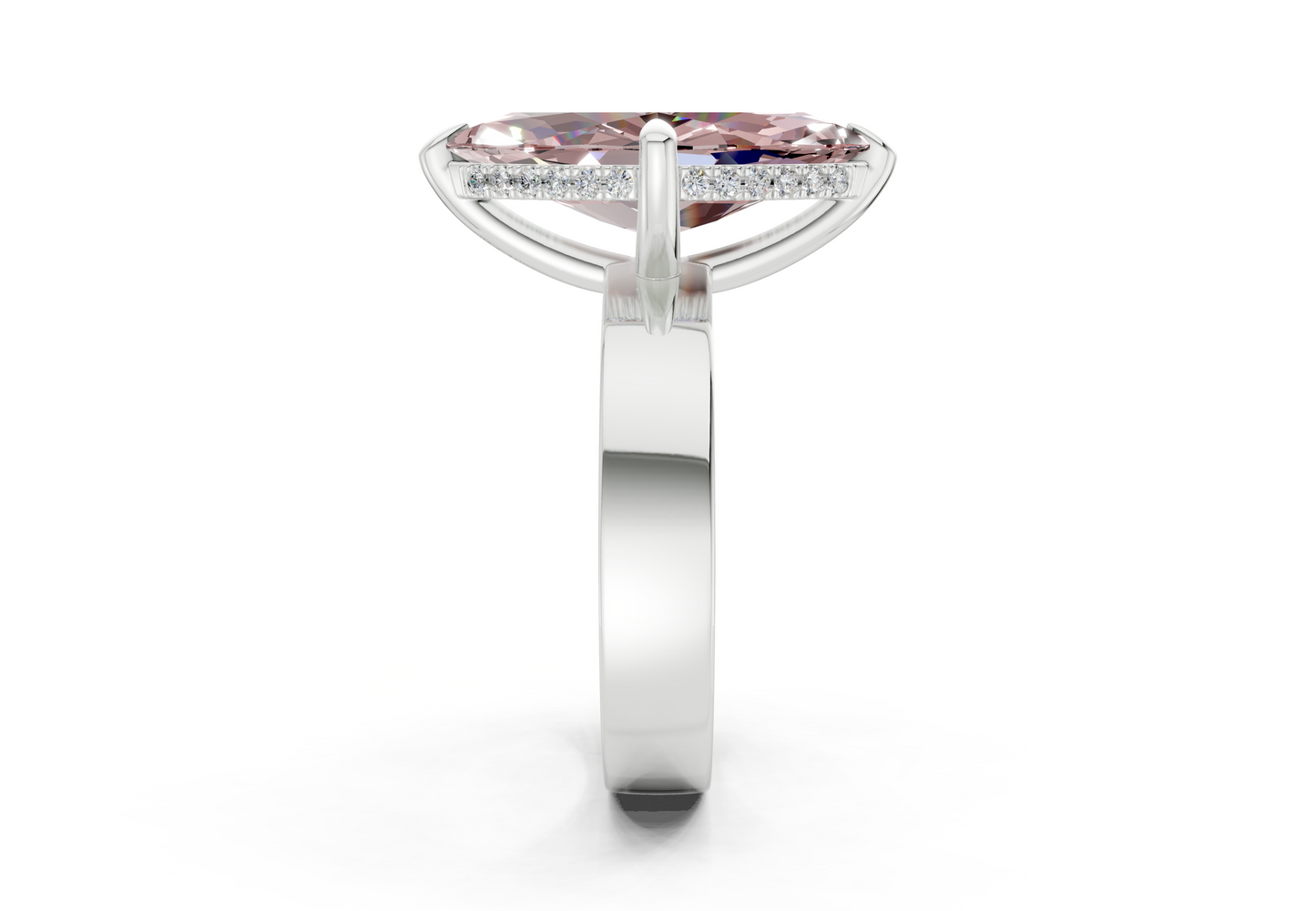 Echo Pink Diamond Solitaire Marquise Cut 4mm Engagement Ring