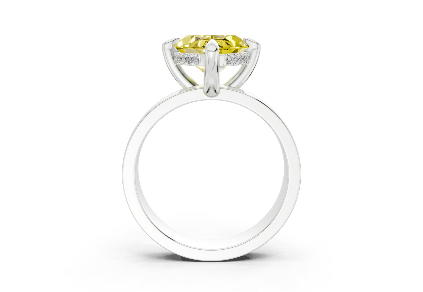 Echo Yellow Diamond Solitaire Marquise Cut 4mm Engagement Ring
