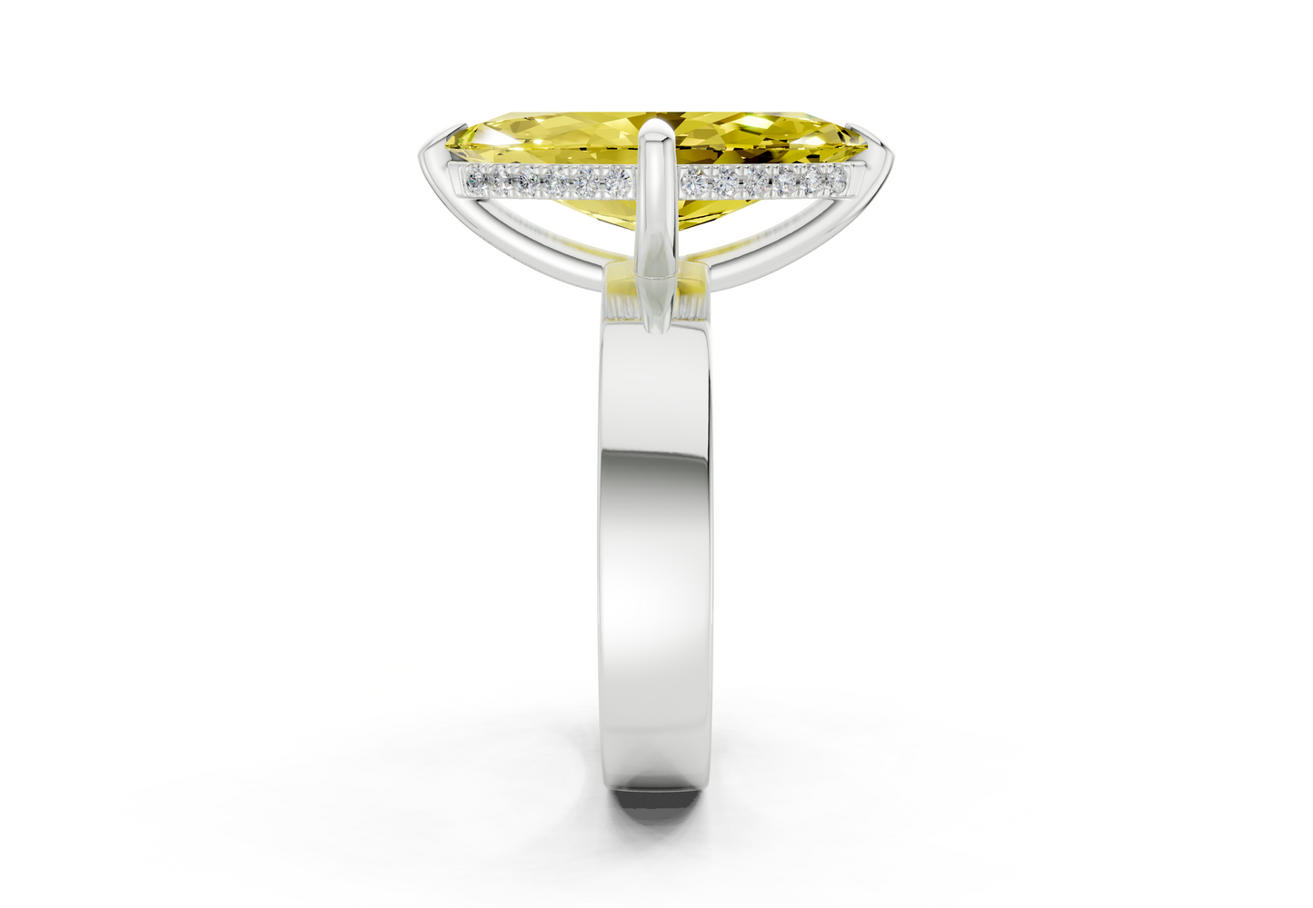 Echo Yellow Diamond Solitaire Marquise Cut 4mm Engagement Ring