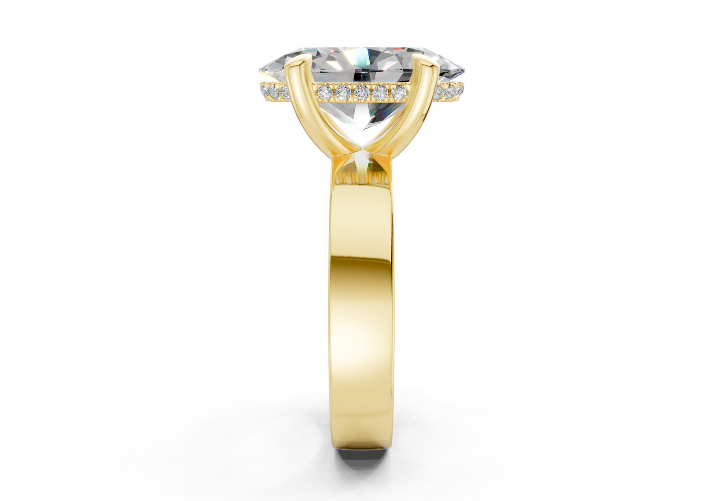 Echo Diamond Solitaire Oval Cut 4mm Engagement Ring