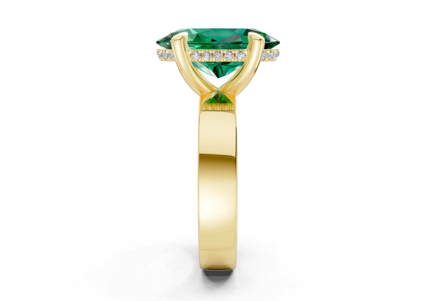 Echo Emerald Gemstone Solitaire Oval Cut 4mm Engagement Ring