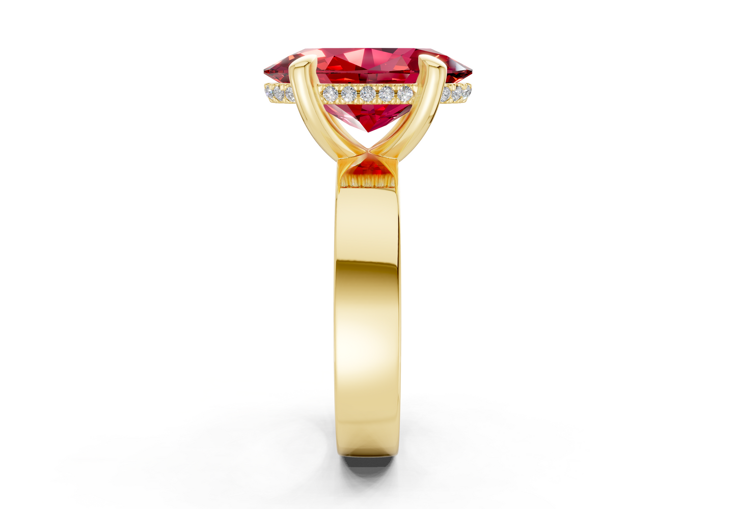 Echo Ruby Gemstone Solitaire Oval Cut 4mm Engagement Ring